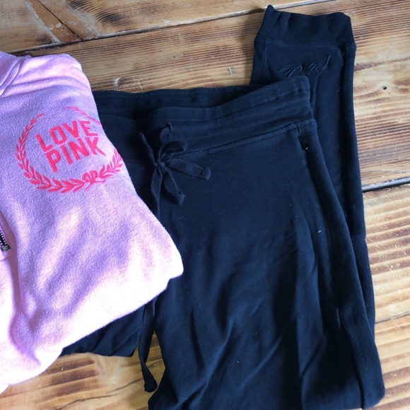Pink Victoria’s Secret bundle sweatshirt and sweatpant like leggings size large‌ - Picture 3 of 5